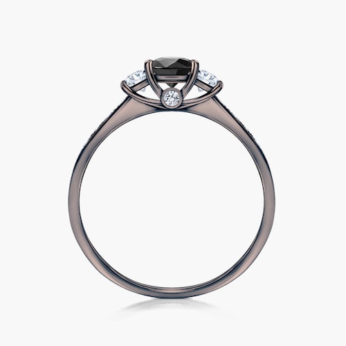 Pierścionek zaręczynowy Dream: czarne złoto, czarny diament